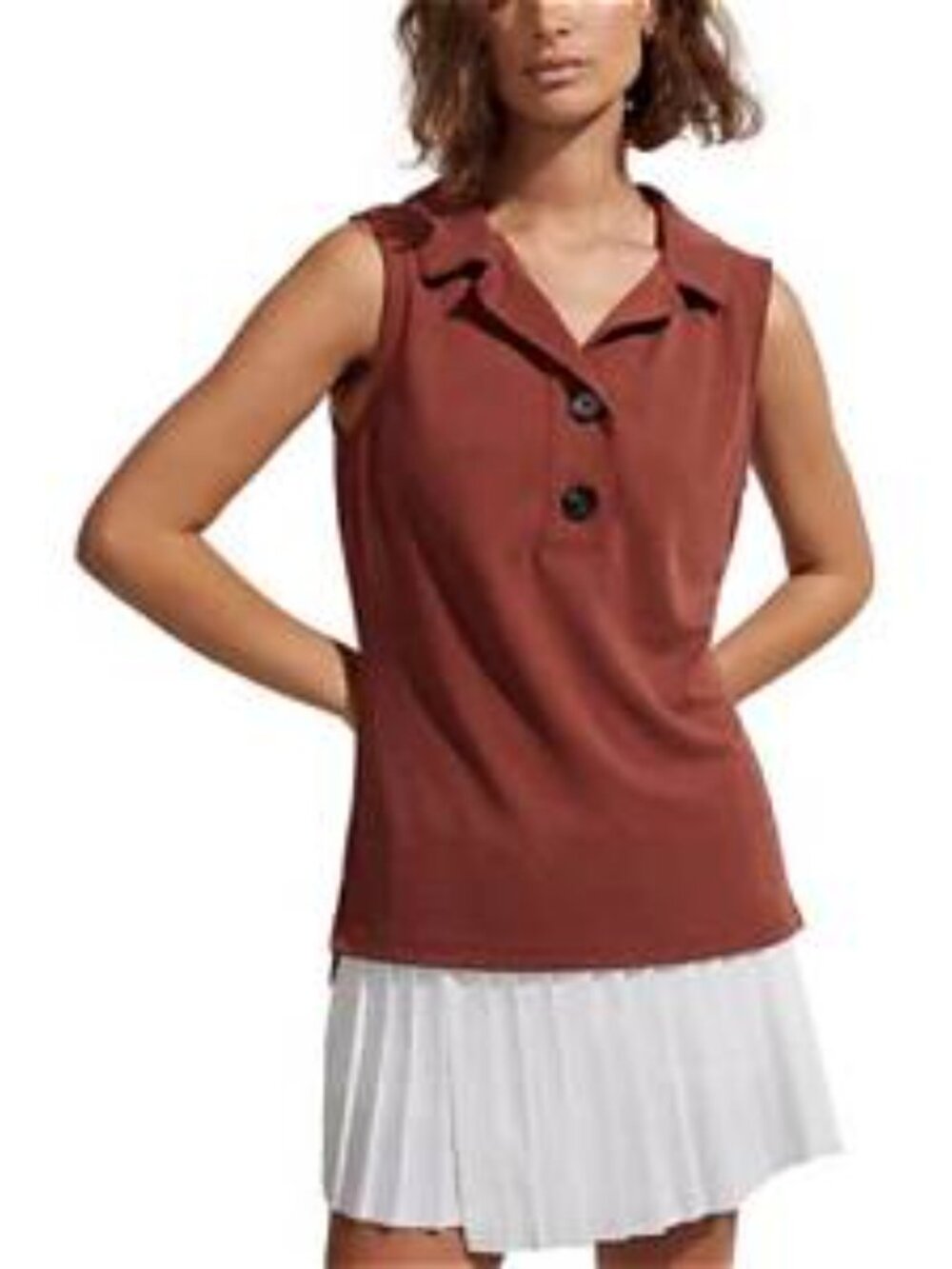 Varley Caine Sleeveless Polo Tank Shirt Sz S Modal Comfy